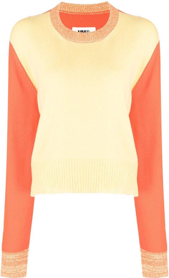 MM6 Maison Margiela Sweater met colourblocking Geel