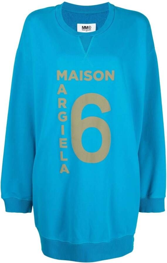 MM6 Maison Margiela Sweater met logoprint Blauw