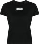 MM6 Maison Margiela Katoenen T-shirt met print Zwart - Thumbnail 1