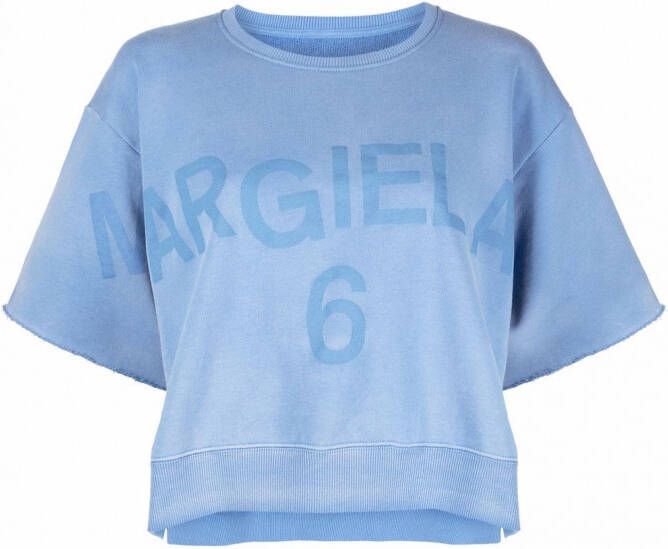 MM6 Maison Margiela T-shirt met logoprint Blauw
