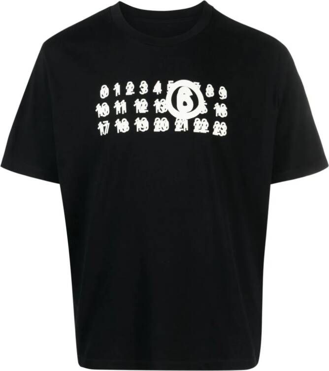 MM6 Maison Margiela T-shirt met print Zwart