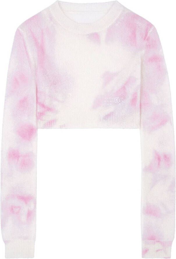 MM6 Maison Margiela Cropped trui met tie-dye print Roze