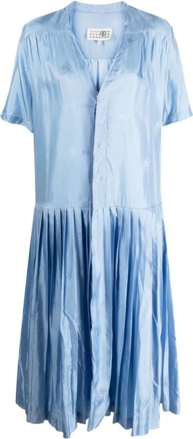 MM6 Maison Margiela Midi-jurk met V-hals Blauw