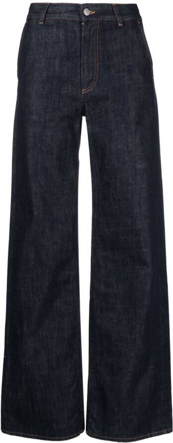 MM6 Maison Margiela Jeans met wijde pijpen Blauw