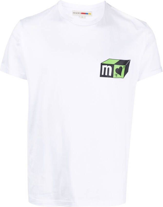 MODES GAR TS T-shirt met grafische print Wit