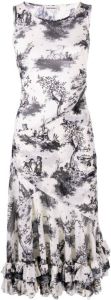 Molly Goddard Midi-jurk met print Beige