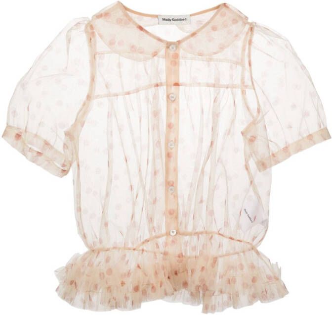 Molly Goddard Blouse met ruchemouwen Geel