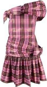 Molly Goddard Mini-jurk met tartan ruit Roze