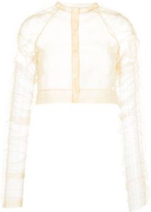 Molly Goddard gathered-detail tulle top Beige