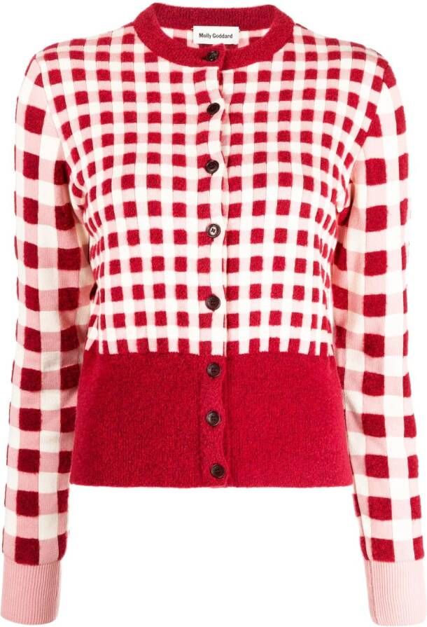 Molly Goddard Vest met gingham ruit Roze