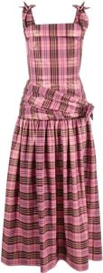 Molly Goddard Maxi-jurk met tartan ruit Roze