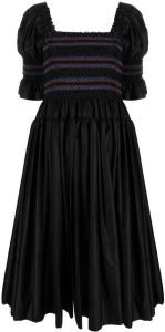 Molly Goddard Midi-jurk met borduurwerk Zwart