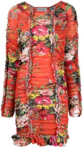 Molly Goddard Mini-jurk met bloemenprint Rood