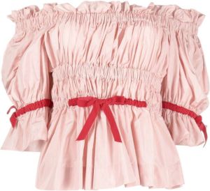 Molly Goddard Peplum blouse Roze