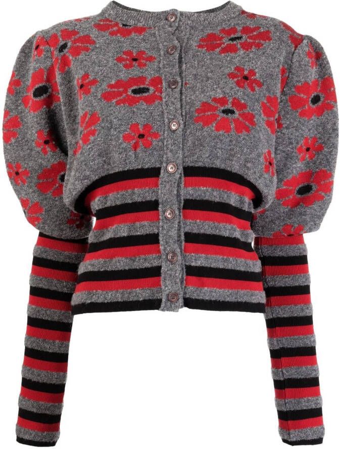 Molly Goddard Vest met bloemjacquard Grijs