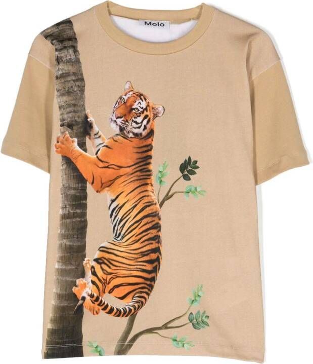 Molo T-shirt met dierenprint Beige