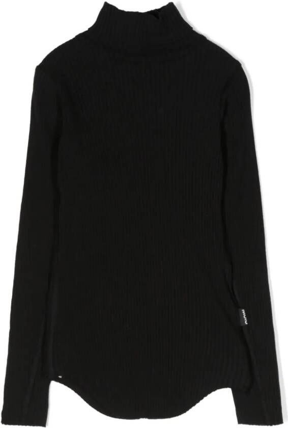 Molo Ribgebreid T-shirt Zwart