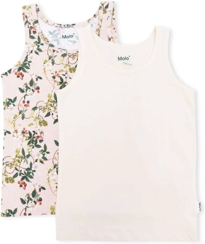 Molo Set van 2 hemden met bloe print Beige