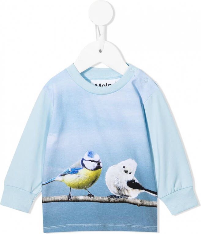 Molo Sweater met bladerprint Blauw
