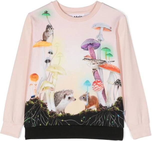 Molo Sweater met dierenprint Roze