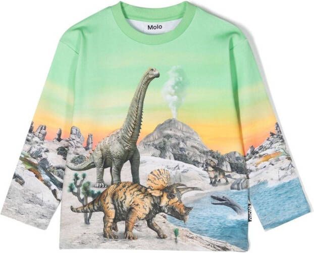 Molo Sweater met dinosaurusprint Groen