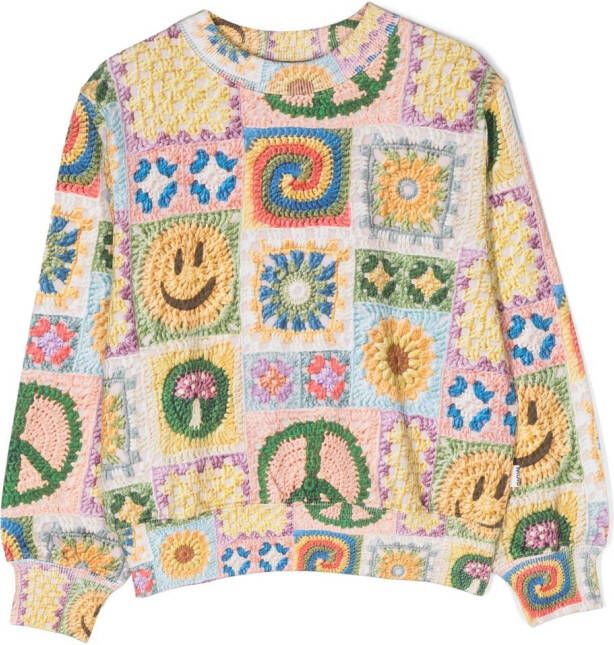 Molo Sweater met patchwork Roze