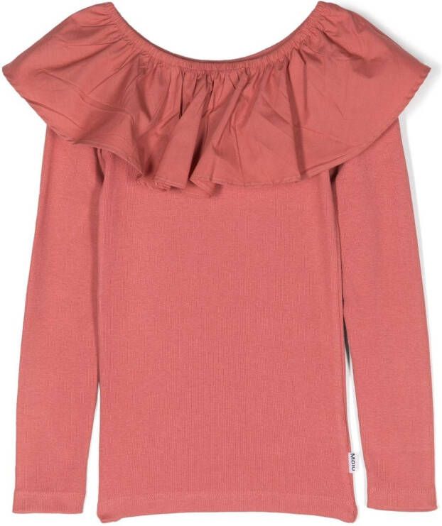 Molo Sweater met ruchekraag Roze