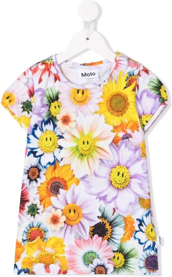 Molo T-shirt met bloe print Geel