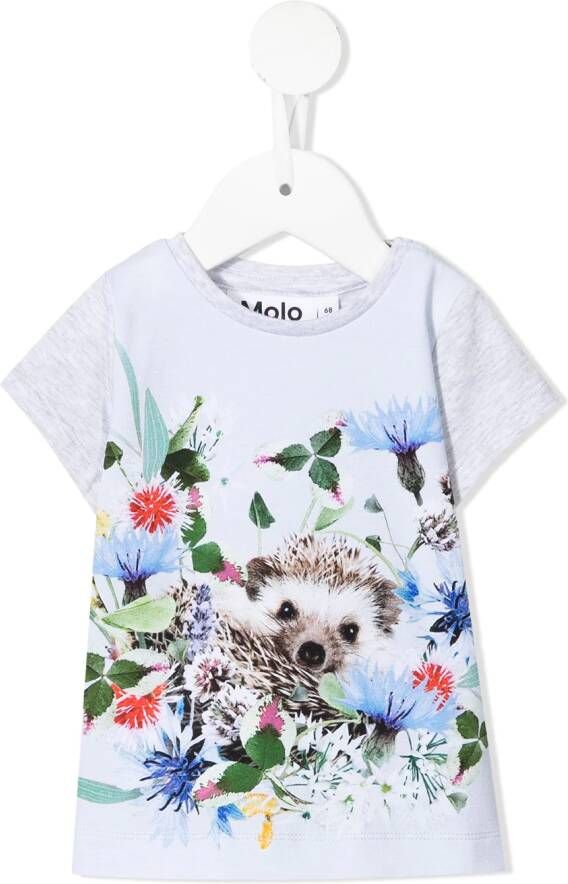 Molo T-shirt met bloe print Grijs