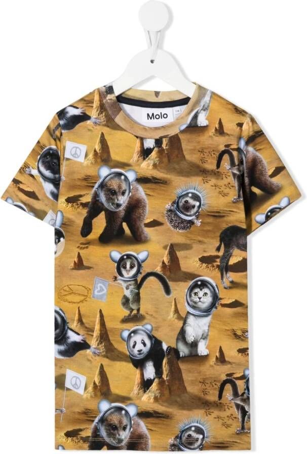 Molo T-shirt met dierenprint Beige