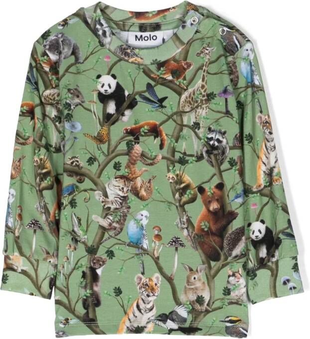Molo T-shirt met dierenprint Groen