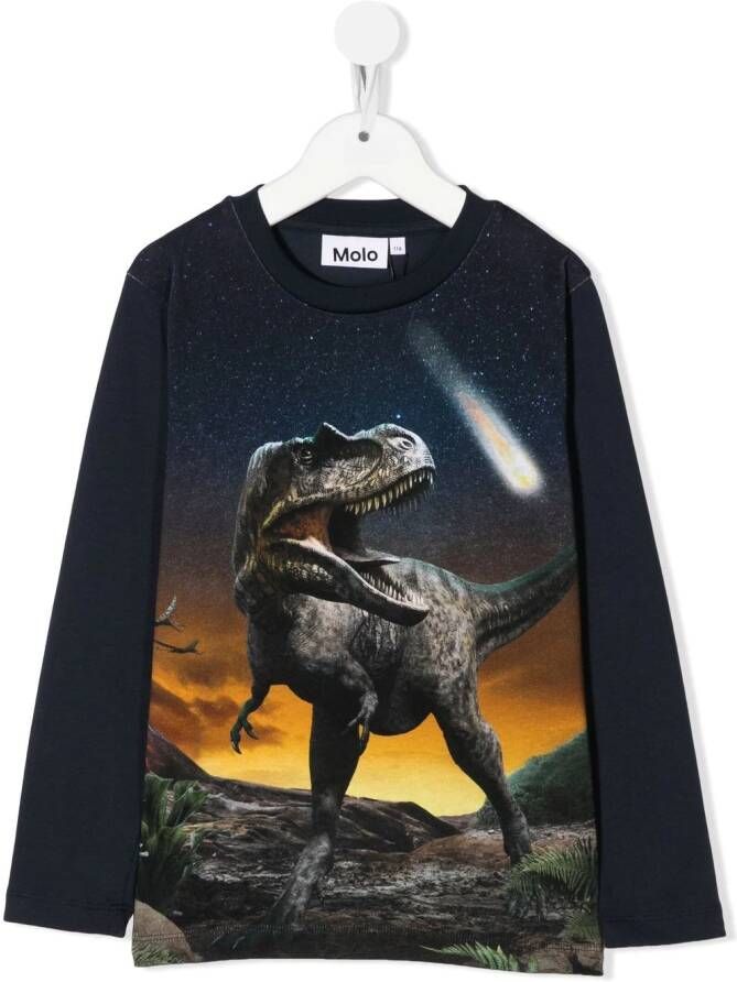 Molo T-shirt met dinosaurusprint Blauw