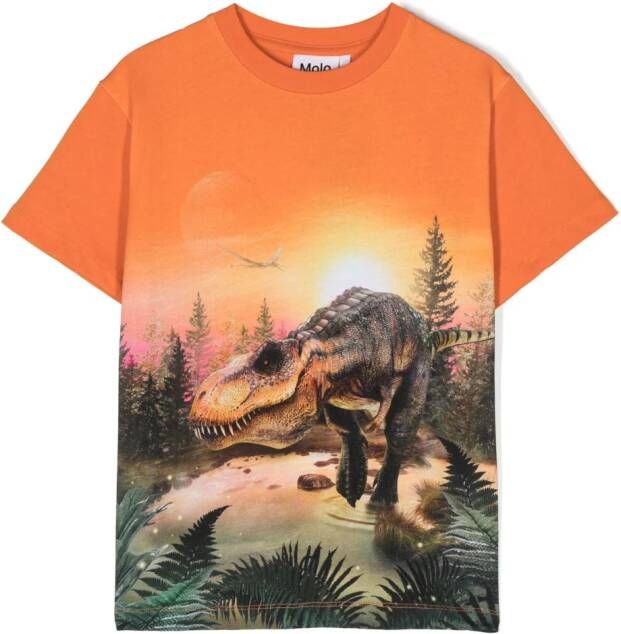 Molo T-shirt met dinosaurusprint Oranje