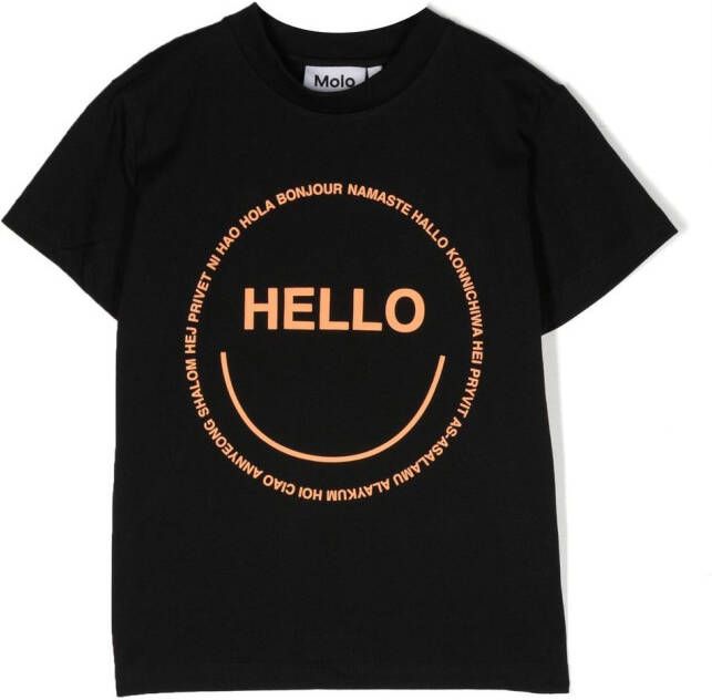 Molo T-shirt met Hello print Zwart
