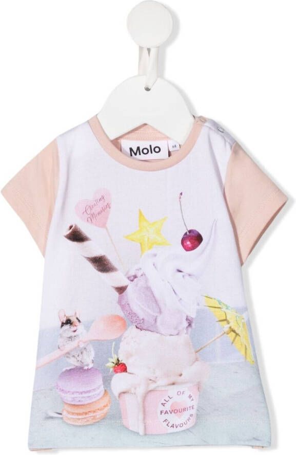 Molo T-shirt met logoprint Roze