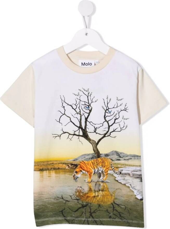 Molo T-shirt met print Beige