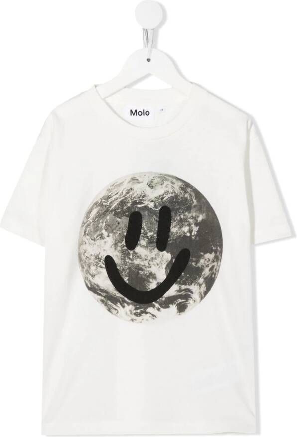 Molo T-shirt met smiley print Wit
