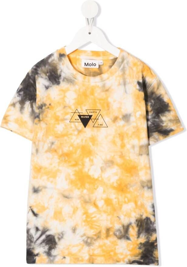 Molo T-shirt met tie-dye print Geel