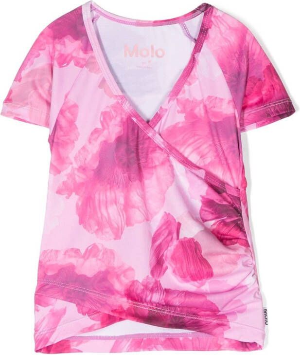 Molo T-shirt met V-hals Roze