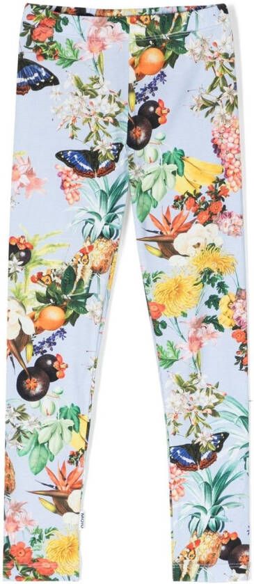 Molo Legging met tropische print Blauw