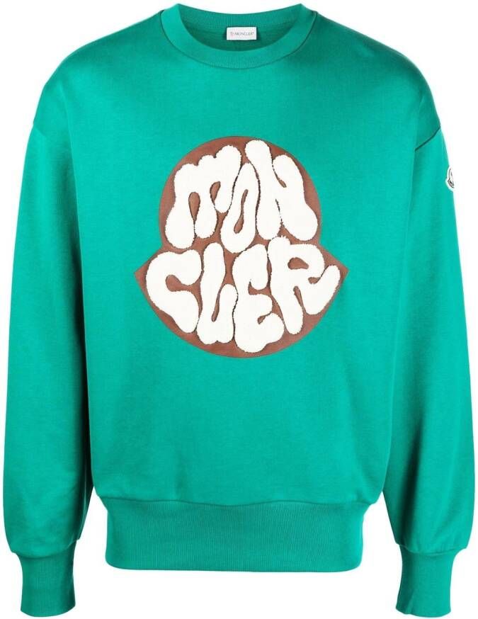 Moncler Sweater met logopatch Groen