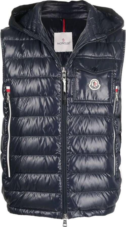 Moncler Bodywarmer met logopatch Blauw