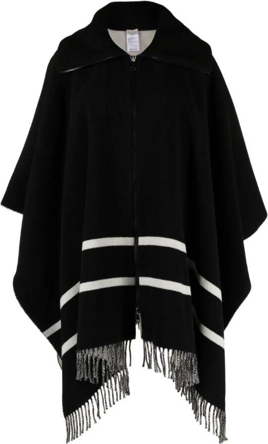 Moncler Cape met franje Zwart