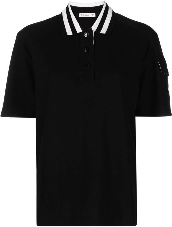 Moncler Katoenen poloshirt Zwart