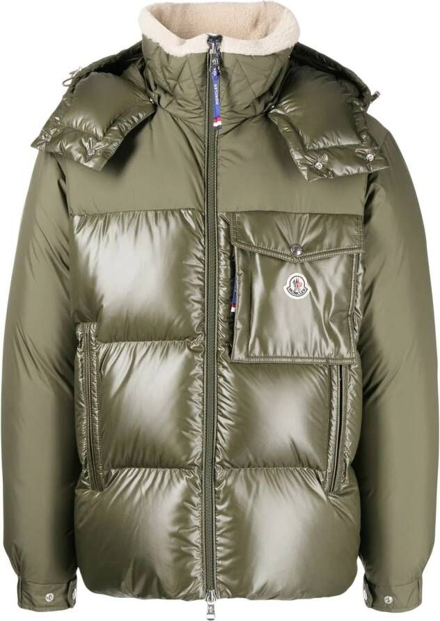 Moncler Donsjack met capuchon Groen