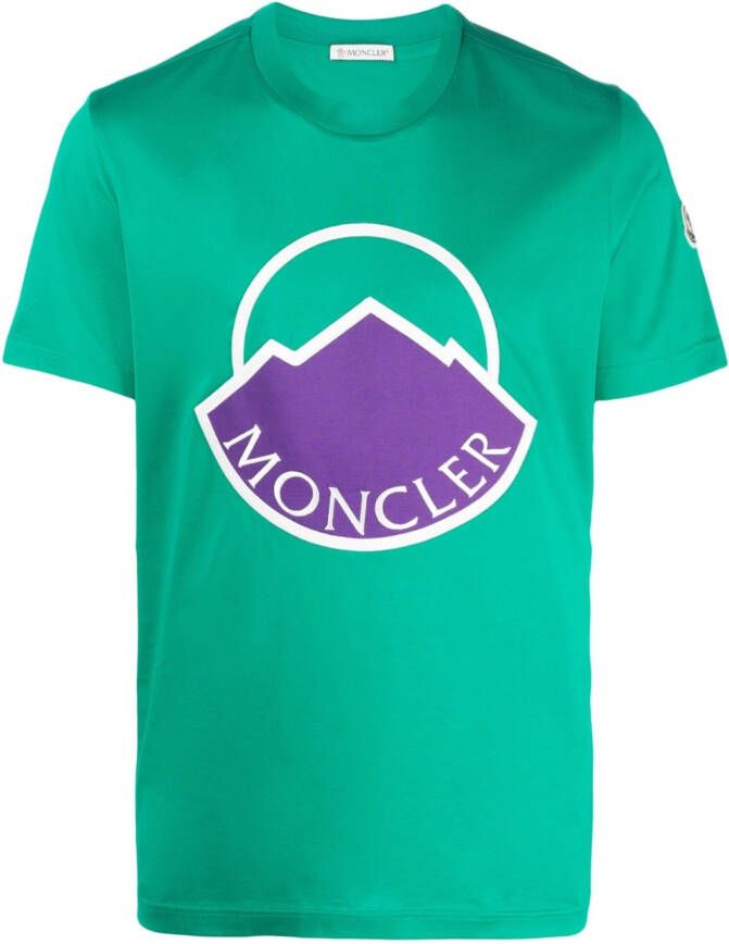 Moncler T-shirt met logo Groen