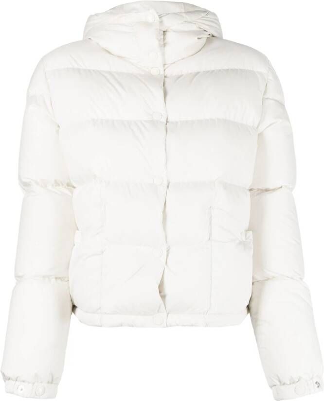 Moncler Ebre quilted hooded jacket Wit