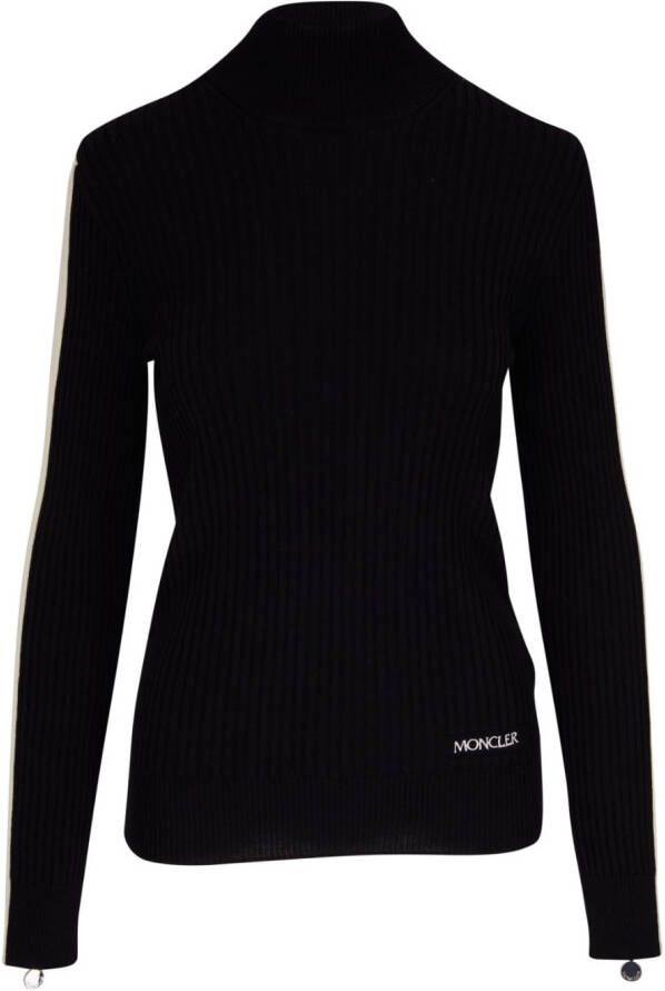 Moncler embroidered-logo wool sweatshirt Zwart