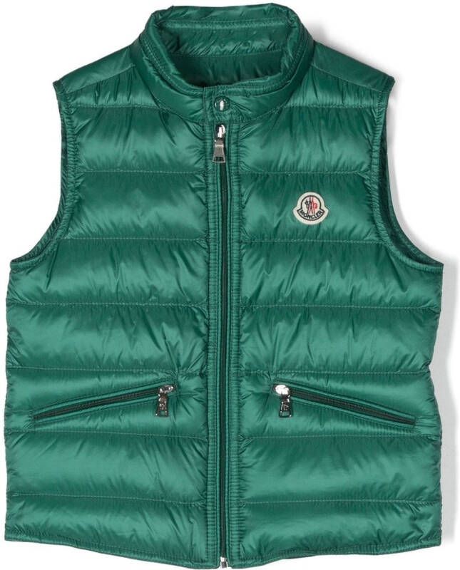 Moncler Enfant Bodywarmer met rits Groen