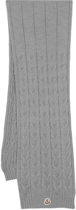 Moncler Enfant Kabelgebreide sjaal Grijs